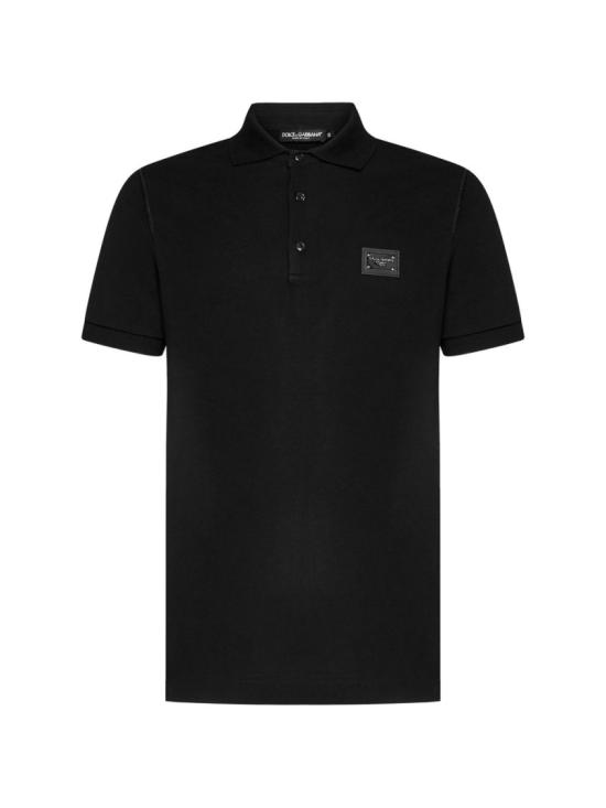 26SS 돌체앤가바나 로고 코튼 피케 폴로 셔츠 G8PL4TG7P1DN0000 Black