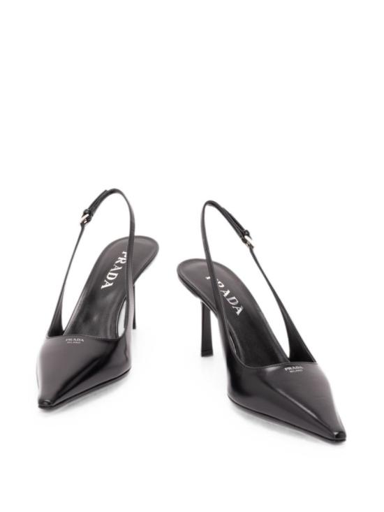26FW 프라다 브러시드 가죽 슬링백 펌프스 1I673O055F 075F0002 Black - PRADA