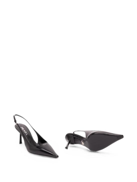 26FW 프라다 브러시드 가죽 슬링백 펌프스 1I673O055F 075F0002 Black - PRADA
