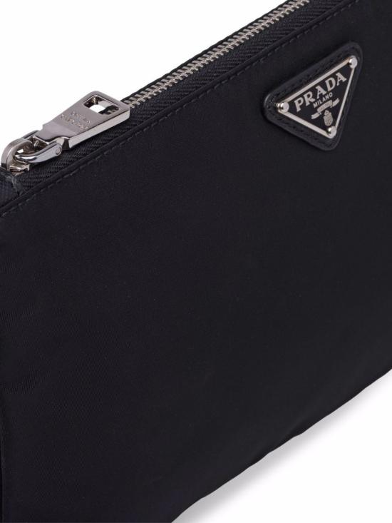 26FW 프라다 리나일론 사피아노 레더 파우치 2NH0042DMHF0002 Black - PRADA