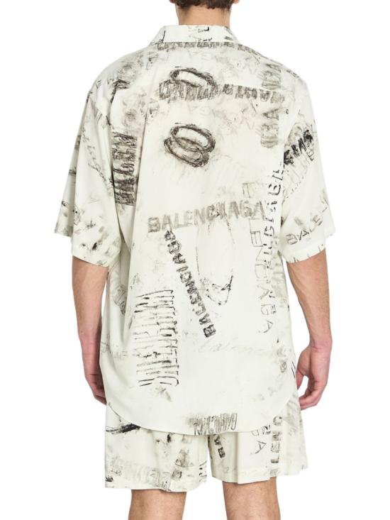 26SS 발렌시아가 워시드 크레용 올 오버 셔츠 852334TTL781240 White - BALENCIAGA