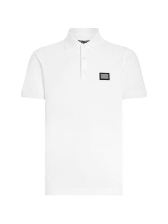 26FW 돌체앤가바나 로고 코튼 피케 폴로 셔츠 G8PL4TG7P1DW0800 White