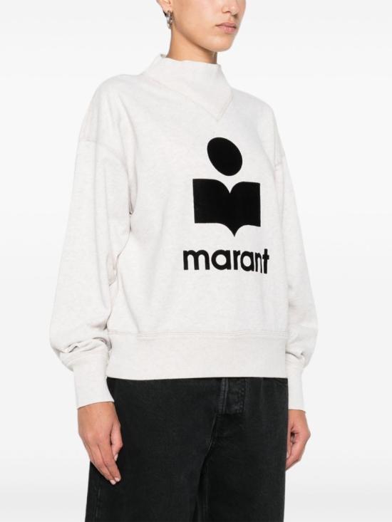 26FW 이자벨마랑에뚜왈 모비 로고 스웨트셔츠 SW0003FAA1M07E23EC White - ISABEL MARANT ETOILE