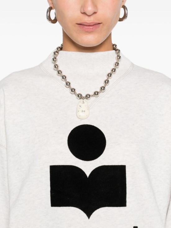 26FW 이자벨마랑에뚜왈 모비 로고 스웨트셔츠 SW0003FAA1M07E23EC White - ISABEL MARANT ETOILE
