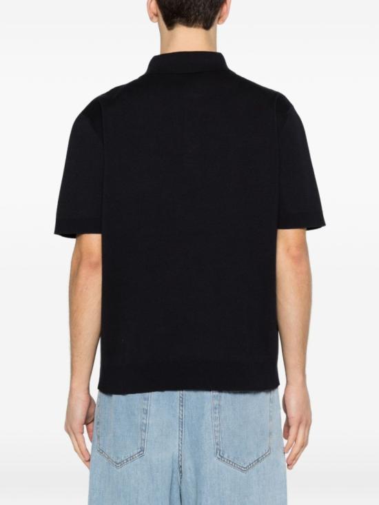 26SS 구찌 자수 실크 코튼 폴로 셔츠 853378XKFDL4255 Blue - GUCCI