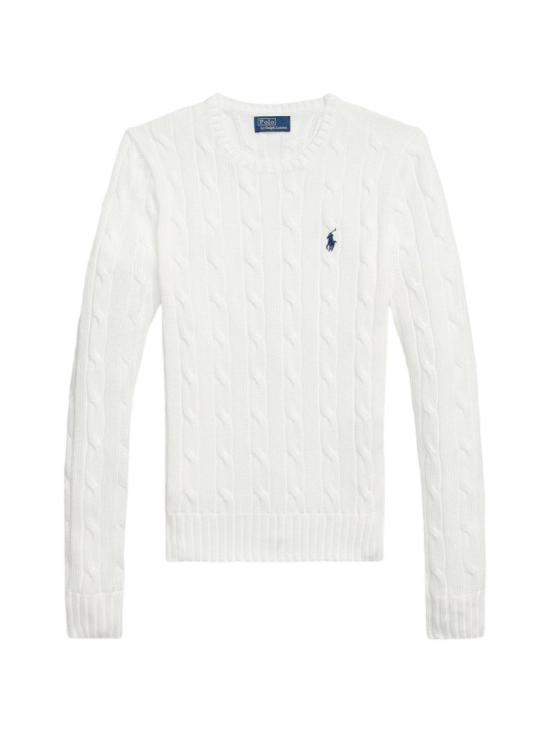 26FW 폴로 랄프로렌 포니 로고 피마코튼 케이블 니트 스웨터 211971869007WHITE