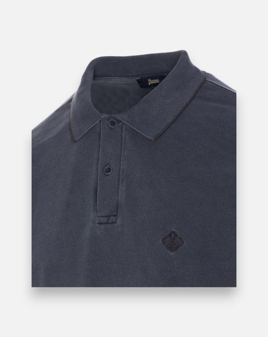  에르노 로고 폴로 티셔츠 JPL00134U 540069200 Blue - HERNO