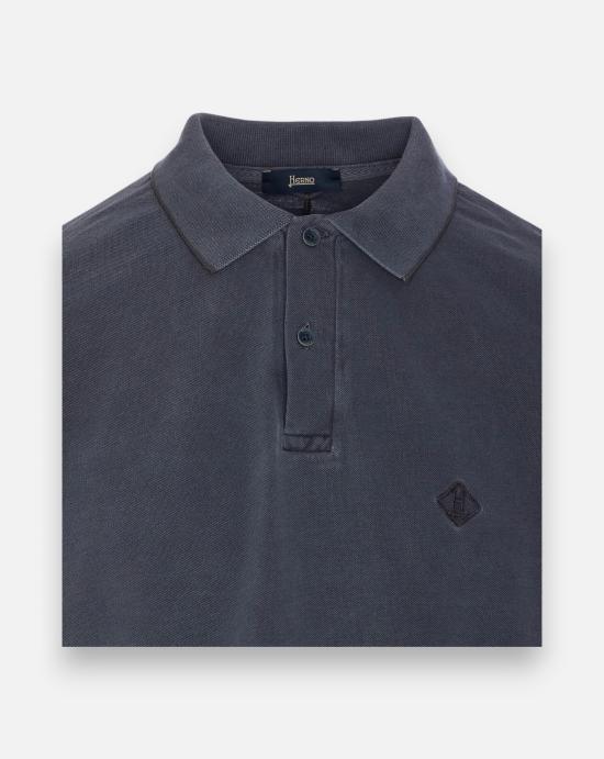  에르노 로고 폴로 티셔츠 JPL00134U 540069200 Blue - HERNO