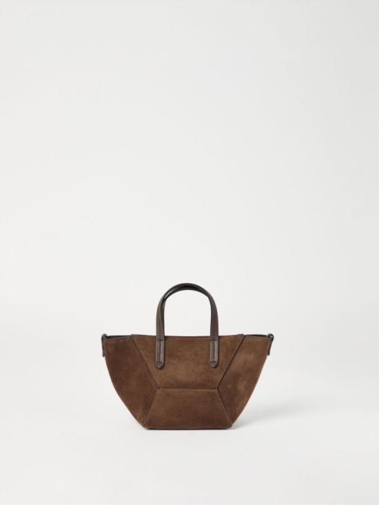 26SS 브루넬로 쿠치넬리 스웨이드 BC Duo 미니 백 MBDLD2675C8769 Brown - BRUNELLO CUCINELLI