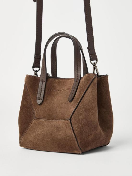 26SS 브루넬로 쿠치넬리 스웨이드 BC Duo 미니 백 MBDLD2675C8769 Brown - BRUNELLO CUCINELLI