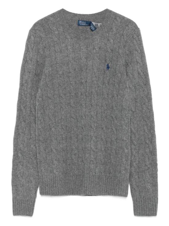 26FW 폴로 랄프로렌 폴로 자수 케이블 니트 스웨터 211971865501FLANNEL GREY HEATHER