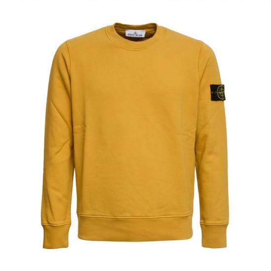 26SS 스톤 아일랜드 오가닉 코튼 플리스 레귤러 핏 크루넥 스웨트셔츠 L1S156100060 S0051 Yellow
