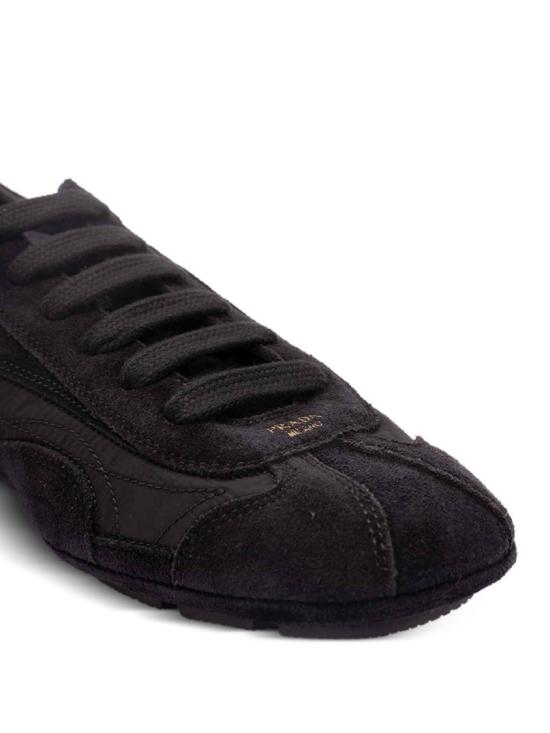 26SS 프라다 패널 레이스업 로우탑 스니커즈 4E1165D7RF G001F0002 Black - PRADA