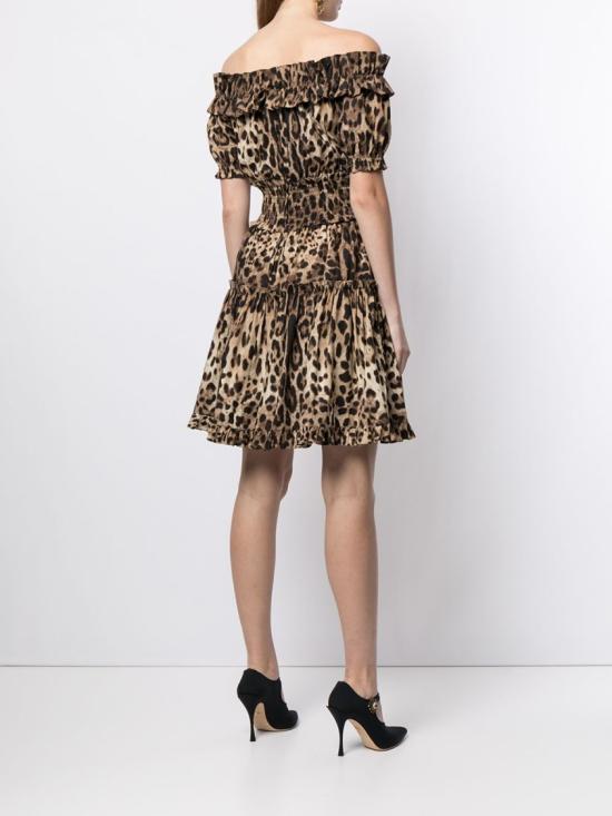 26SS 돌체앤가바나 레오파드 프린트 포플린 숏 원피스 F6A0UTHS5E3HY13M Black - DOLCE & GABBANA
