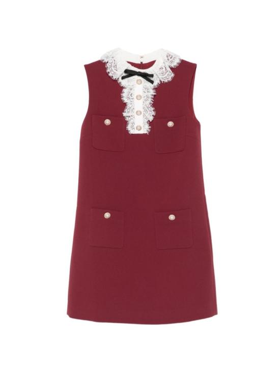 26FW 셀프 포트레이트 숏 원피스 001SBBURGUNDY Red
