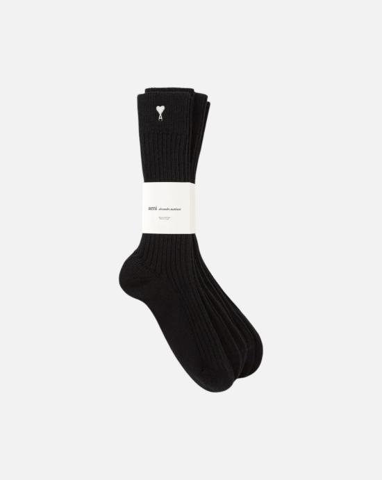 26SS 아미 스몰 하트 로고 삭스 USC611AK0007 012 Noir ecru