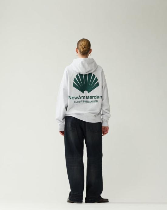  뉴 암스테르담 서프 어쏘시에이션 후드 티셔츠 2602117001 ASH BOTTLE GREEN Grey - NEW AMSTERDAM SURF ASSOCIATION