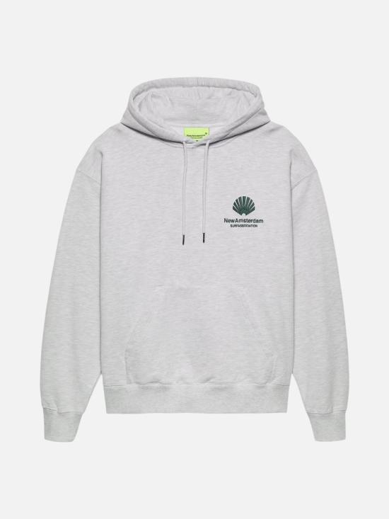  뉴 암스테르담 서프 어쏘시에이션 후드 티셔츠 2602117001 ASH BOTTLE GREEN Grey