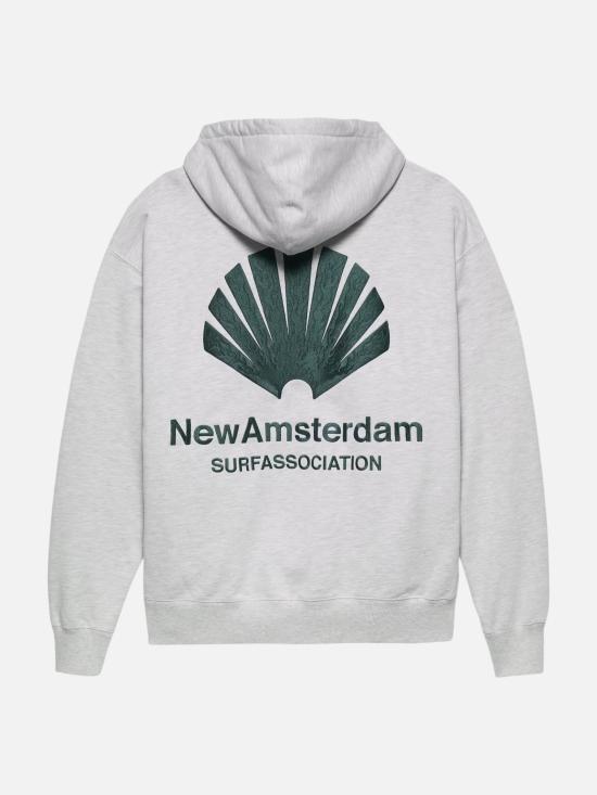 뉴 암스테르담 서프 어쏘시에이션 후드 티셔츠 2602117001 ASH BOTTLE GREEN Grey - NEW AMSTERDAM SURF ASSOCIATION