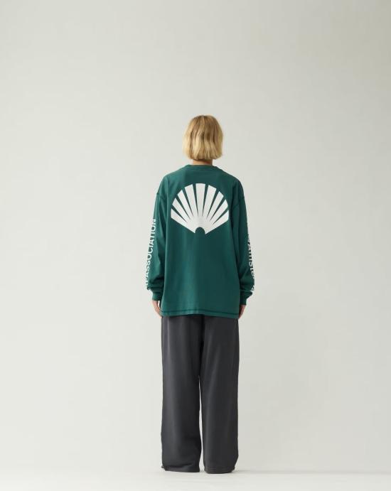  뉴 암스테르담 서프 어쏘시에이션 긴팔 티셔츠 2602107001 BOTTLE GREEN WHITE - NEW AMSTERDAM SURF ASSOCIATION