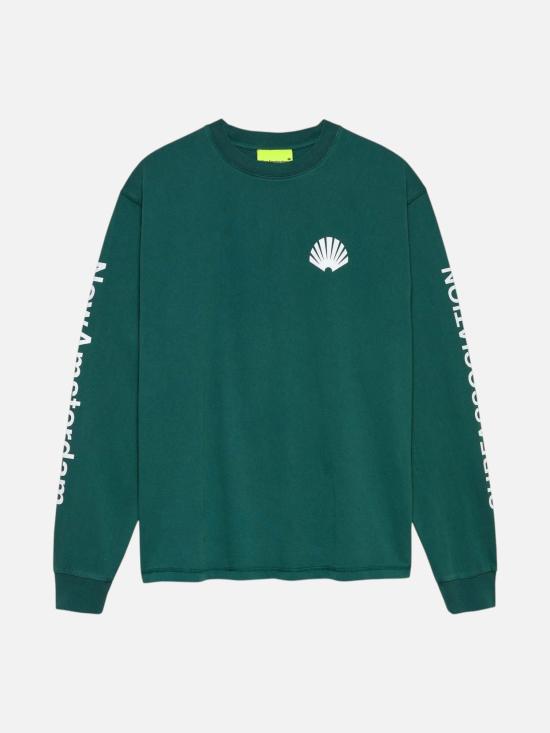  뉴 암스테르담 서프 어쏘시에이션 긴팔 티셔츠 2602107001 BOTTLE GREEN WHITE