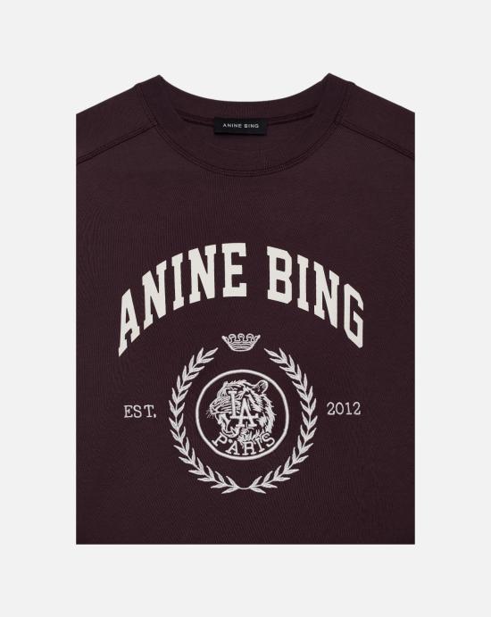  애니빙 반팔 티셔츠 A0812695BGN28 FIG Burgundy - ANINE BING