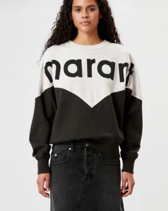  이자벨마랑 휴스턴 투톤 마랑 스웨트셔츠 SW0006FA A1M08E02FK Faded black - ISABEL MARANT