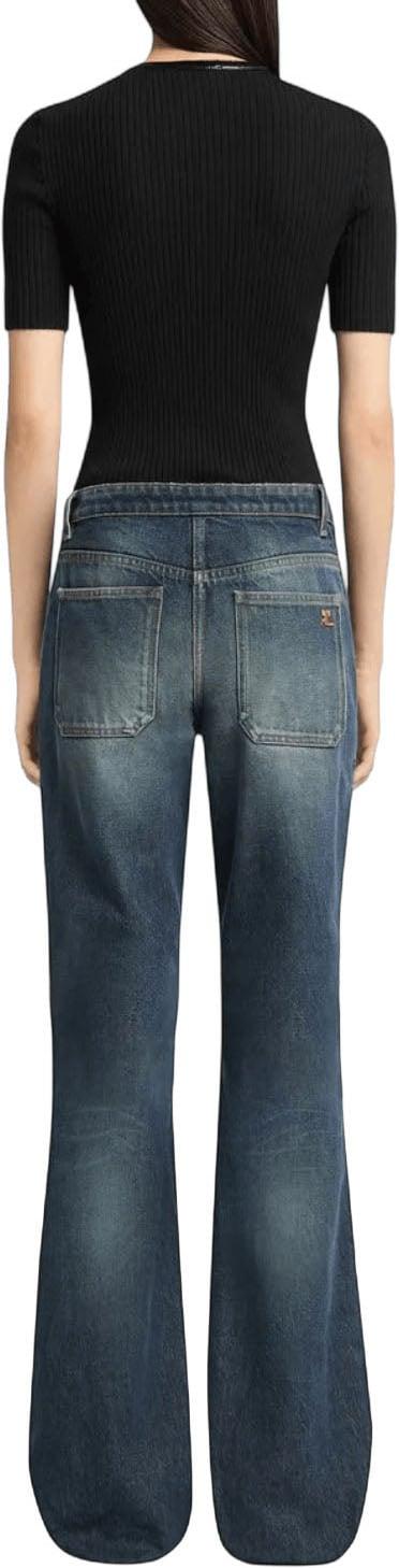 26FW 쿠레쥬 데님 팬츠 COURREGES326DPA765DE00617052VINTAGEDENIMFLAREDJEANSFLAREDJEANSNAVY BLUE - COURREGES