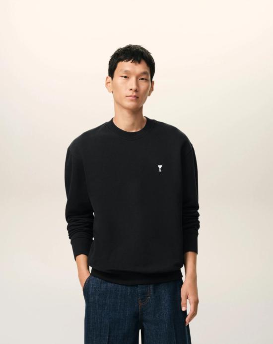  아미 ADC 크루넥 스웨트 셔츠 HSW763730 045 Noir blanc creme - AMI