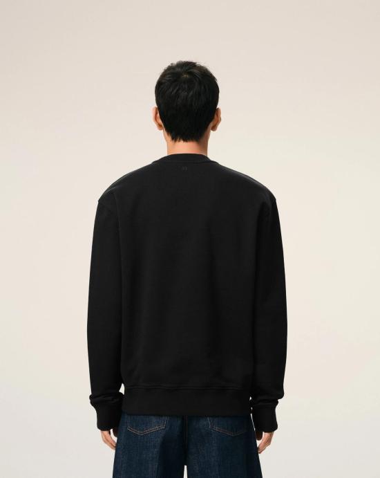  아미 ADC 크루넥 스웨트 셔츠 HSW763730 045 Noir blanc creme - AMI