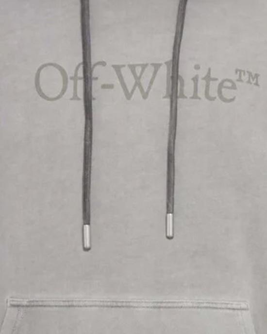 25FW 오프화이트 런더리 스케이트 후드 티셔츠셔츠 OMBB085F25FLE00V1212 LICHTGREY - OFF WHITE