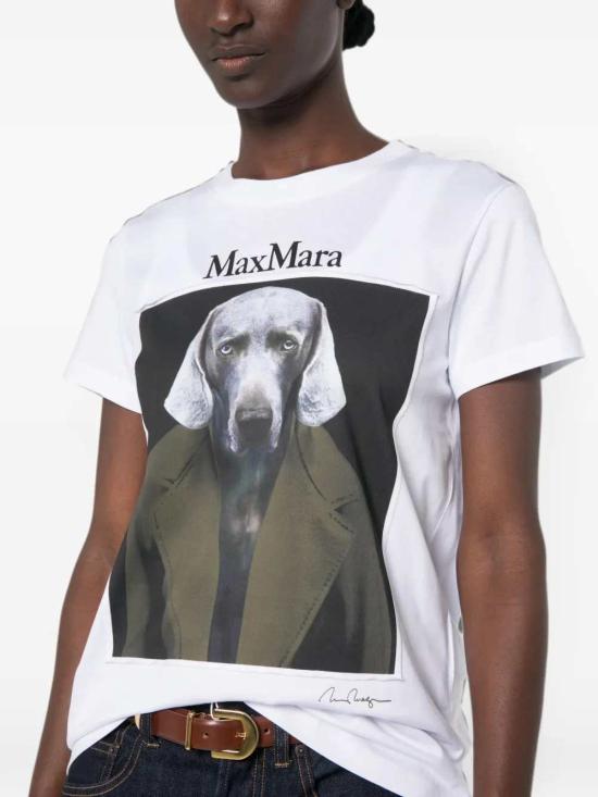 26FW 막스마라 반팔 티셔츠 2621946071600 010 FONDO BIANCO - MAX MARA