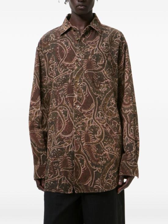 26SS 아워레가시 바스트 셔츠 오버다이드 스네이크 페이즐리 프린트 M2262VSPOVERDYEDSNAKE Brown - OUR LEGACY