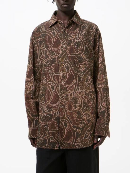 26SS 아워레가시 바스트 셔츠 오버다이드 스네이크 페이즐리 프린트 M2262VSPOVERDYEDSNAKE Brown - OUR LEGACY