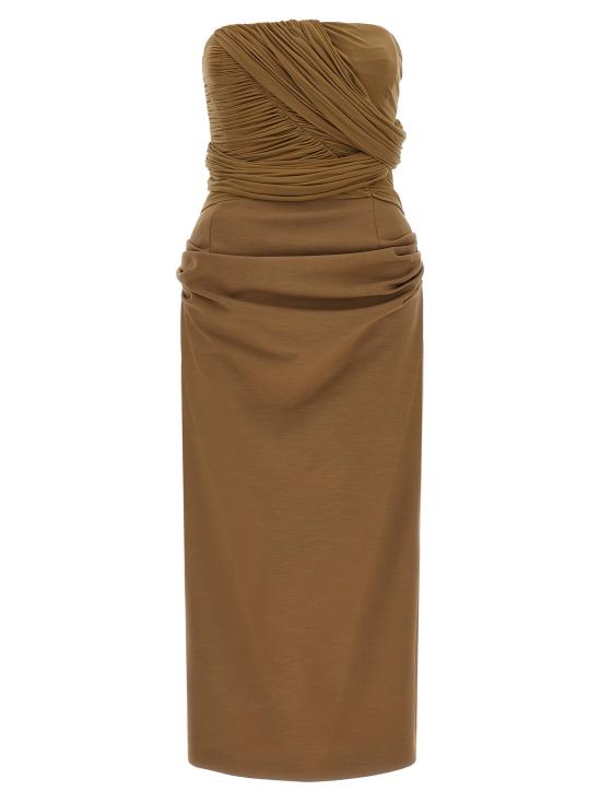 26FW 마그다뷰트림 미디 원피스 163726BROWN