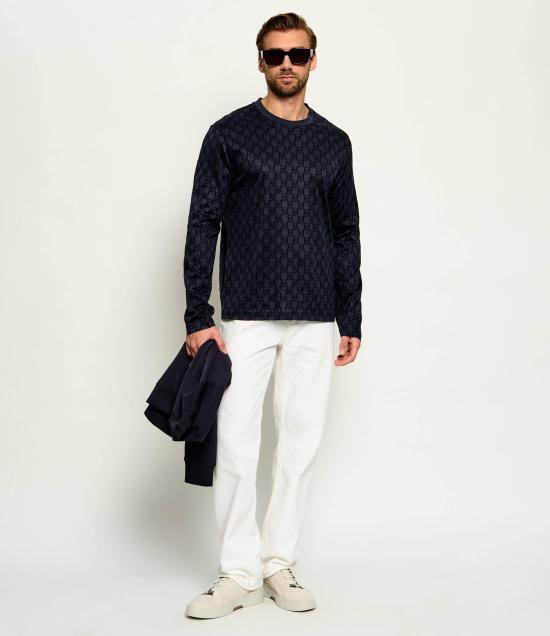 26FW 엠포리오 아르마니 긴팔 티셔츠 EM007338 AF10017 FB569 Blu - EMPORIO ARMANI