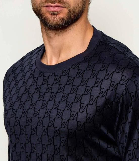 26FW 엠포리오 아르마니 긴팔 티셔츠 EM007338 AF10017 FB569 Blu - EMPORIO ARMANI