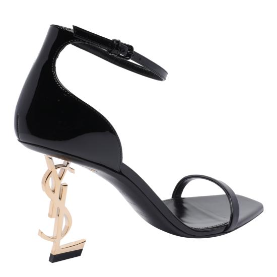 26FW 생로랑 페이턴트 레더 오피움 샌들 557679 1TV1A1000 BLACK - SAINT LAURENT