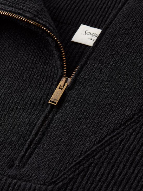 26FW 생로랑 집업 니트 873709Y77LS 1000 Nero - SAINT LAURENT