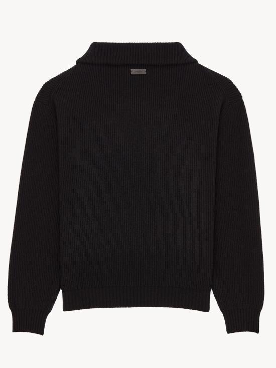 26FW 생로랑 집업 니트 873709Y77LS 1000 Nero - SAINT LAURENT