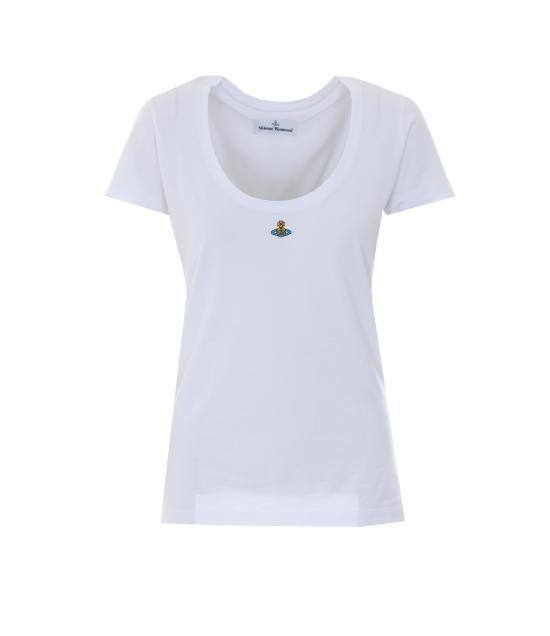 26FW 비비안웨스트우드 반팔 티셔츠 3G01002G J00BLA401 White