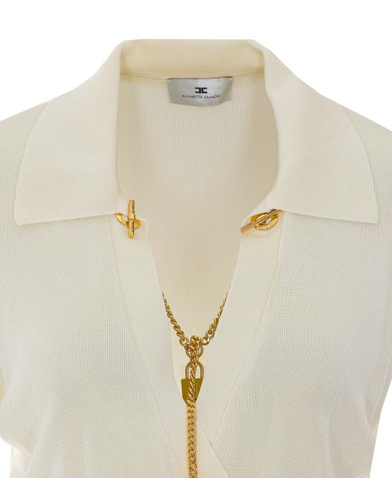 26FW 엘리자베타프랜치 바디수트 티셔츠 BK03S66E2 193 White - ELISABETTA FRANCHI