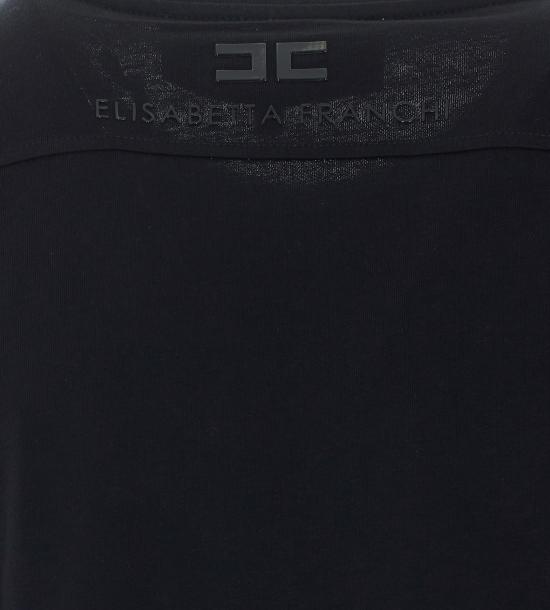 26FW 엘리자베타프랜치 반팔 티셔츠 MA66A66E2 110 Black - ELISABETTA FRANCHI