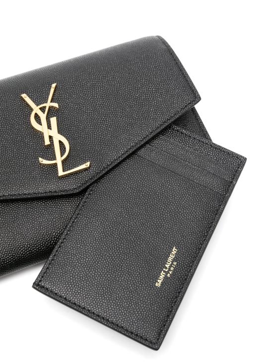 26FW 생로랑 그레인 레더 업타운 체인 지갑 6077881GF0J 1000 Nero - SAINT LAURENT
