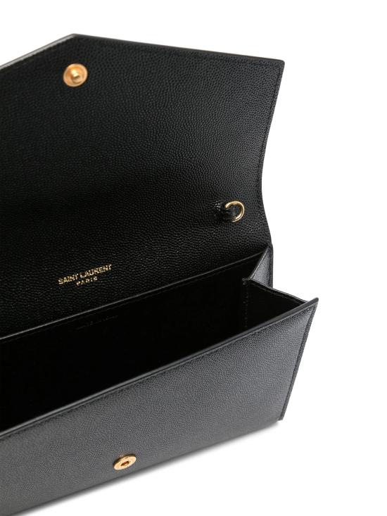 26FW 생로랑 그레인 레더 업타운 체인 지갑 6077881GF0J 1000 Nero - SAINT LAURENT