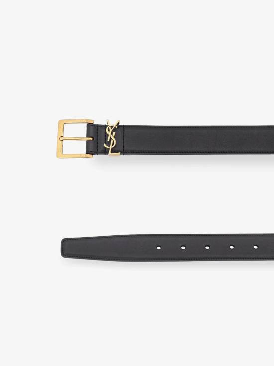 26FW 생로랑 가죽 벨트 864585BOO0W 1000 Nero - SAINT LAURENT