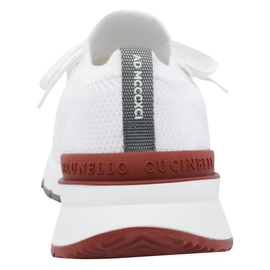 26FW 브루넬로 쿠치넬리 코튼 니트 세미 폴리쉬드 카프스킨 러너 MZUPMBO252 CJ987 White - BRUNELLO CUCINELLI