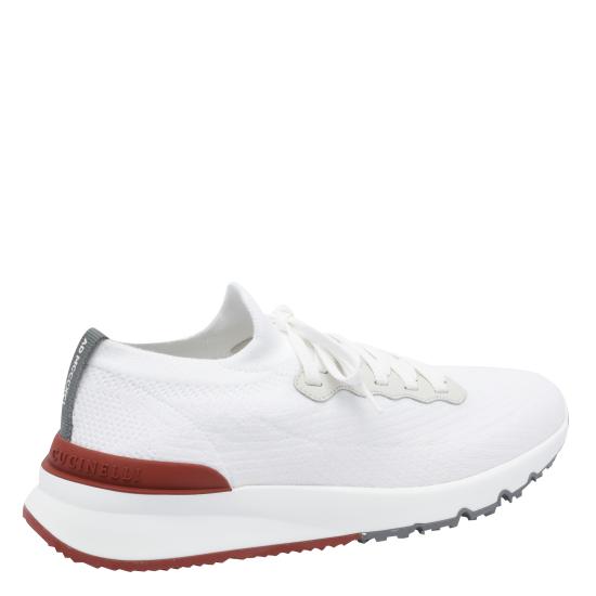 26FW 브루넬로 쿠치넬리 코튼 니트 세미 폴리쉬드 카프스킨 러너 MZUPMBO252 CJ987 White - BRUNELLO CUCINELLI