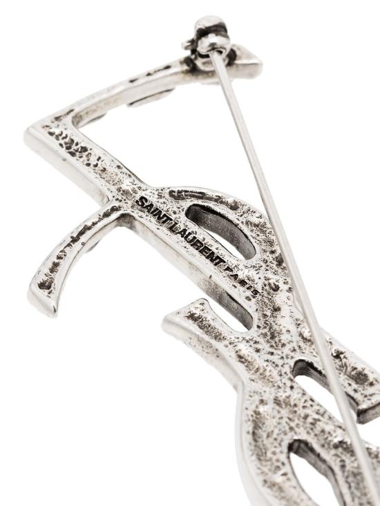 26FW 생로랑 YSL 오피움 크로커다일 브로치 470371Y1500 8142 Argento - SAINT LAURENT