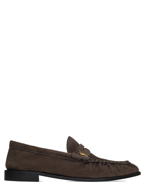 26FW 생로랑 레 로퍼 카산드라 스웨이드 페니 로퍼 8189082W5AA 6023 MARRONE